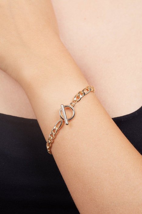 Heliophilia Silver Pulsera de Metal Dorada con Acabado Lacado